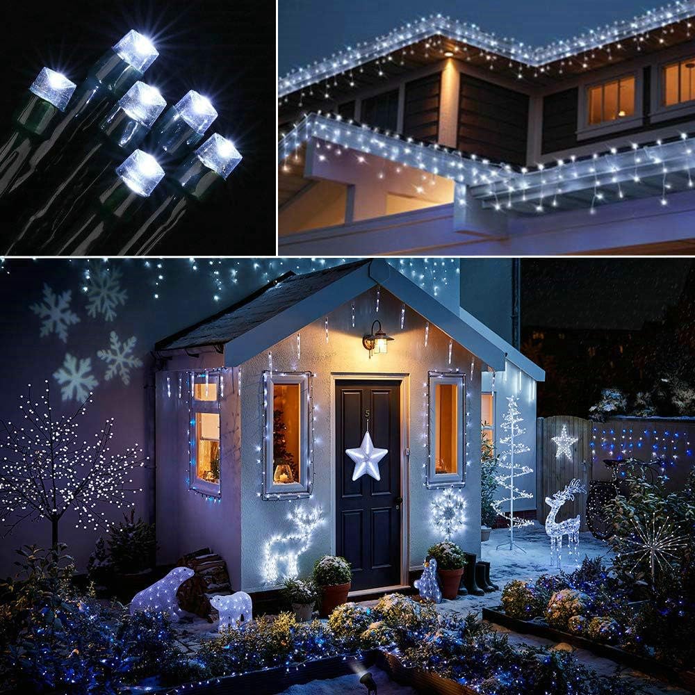 FANSIR Solar String Lights, 72ft 200 LED Outdoor String Solar Powered Fairy Lights Waterproof 8 Modes Garden Decorative Lights for Tree, Patio, Garden, Yard, Home, Wedding, Party (Cool White)